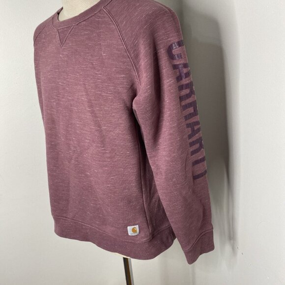 CARHARTT Pullover Sweatshirt XL Heavy Weight Fleece Maroon Crew Neck - Picture 2 of 8